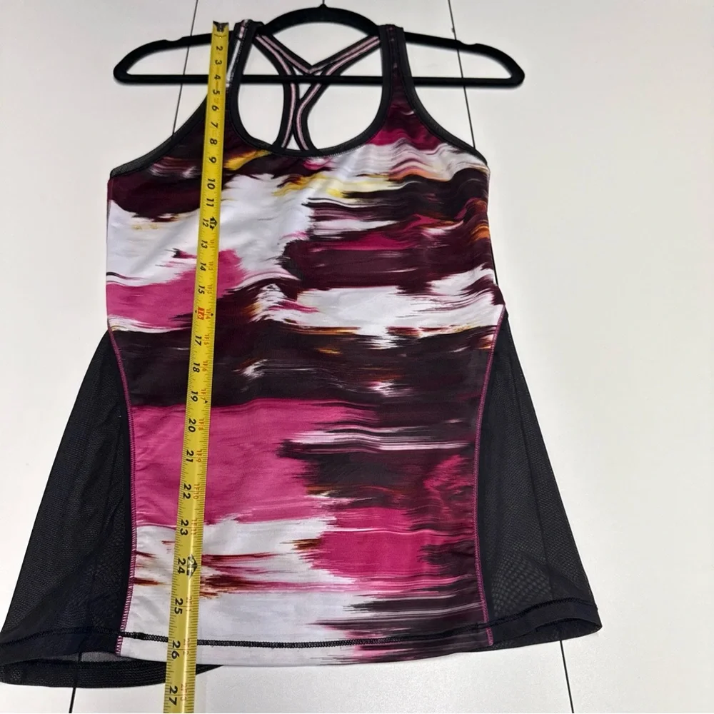 Lululemon‎ Cool Racerback Mesh Workout Tank Shine On Berry Rumble Size 6
